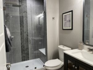 bathroom with nice tiles