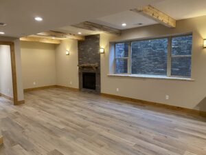 Hardwood floor in a large living room